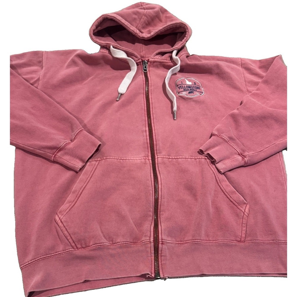Yellowstone Bear World Idaho Zip Hoodie Womens XL Pink Valani Fleece
